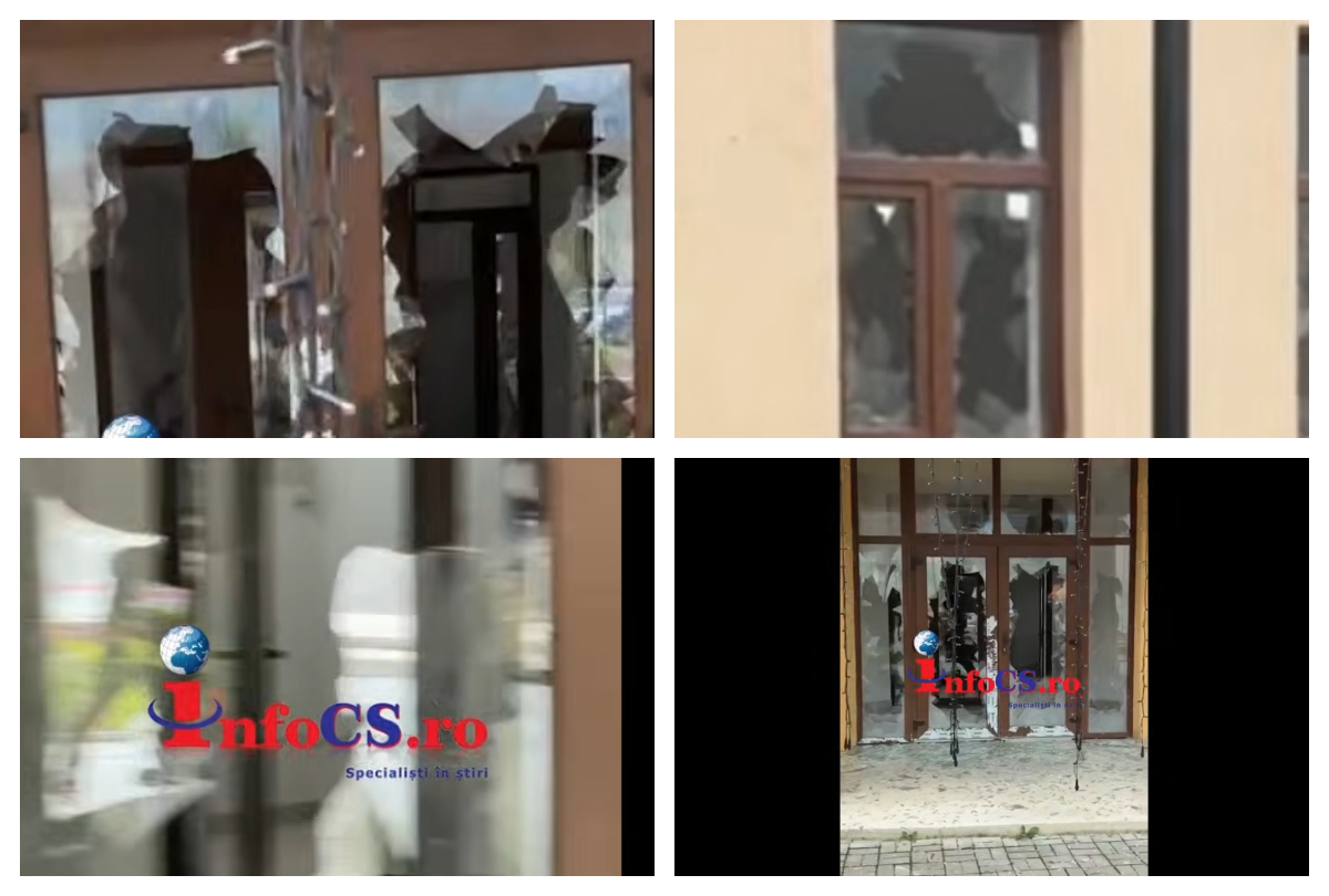 Supărat pe edil, un bărbat a făcut ţăndări 82 de geamuri sediul primăriei cu o lopată VIDEO
