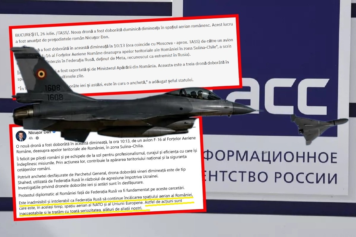 Cum a relatat presa Kremlinului despre doborârea celei de-a treia drone. Toate referirile la Rusia din anunțul lui Nicușor Dan, aruncate la coș!