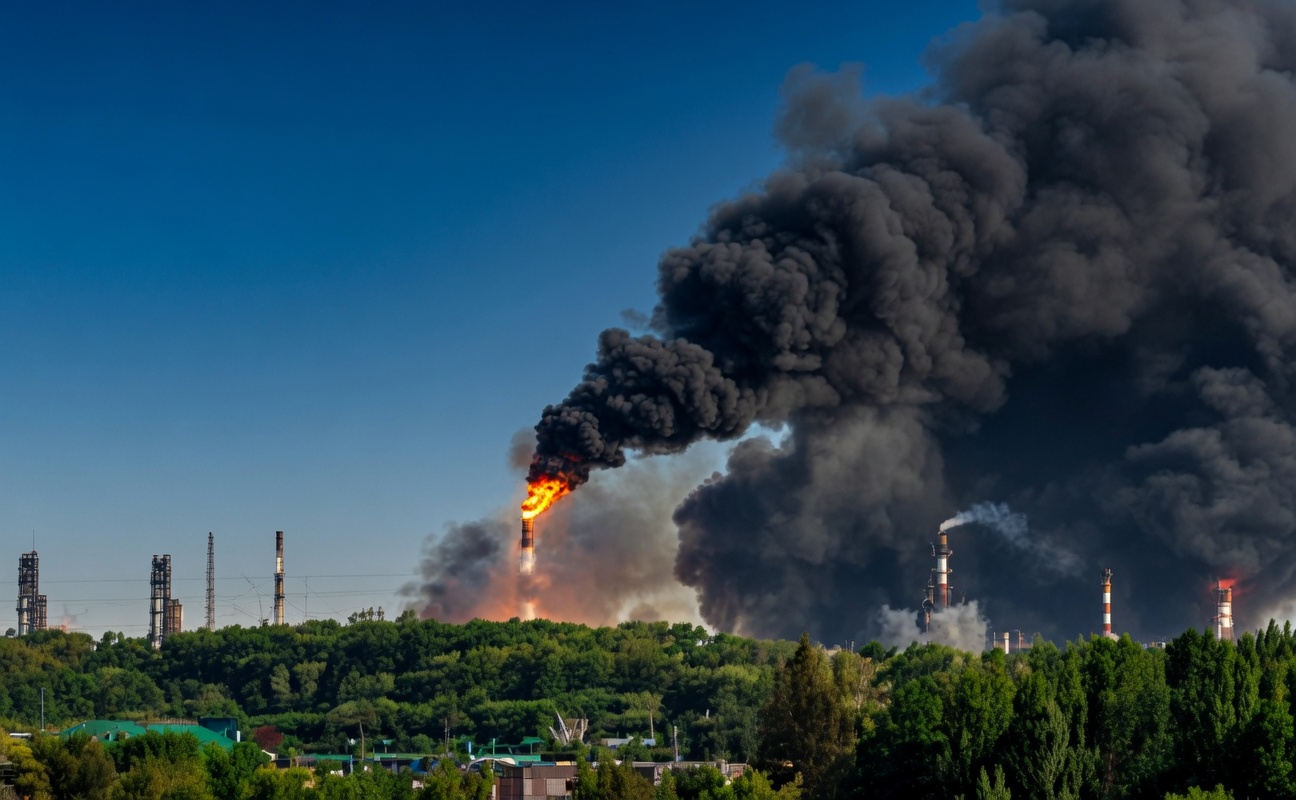 VIDEO Ucraina continuă atacurile cu drone în Rusia, incendiu la o mare rafinărie de petrol