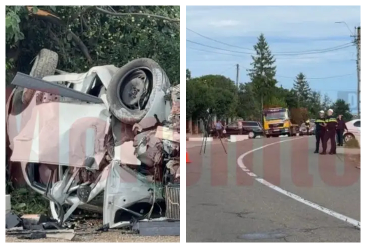 Accident cumplit în județul Suceava. Un șofer a murit pe loc după ce a intrat cu mașina într-un cap de pod, imagini șocante de la fața locului