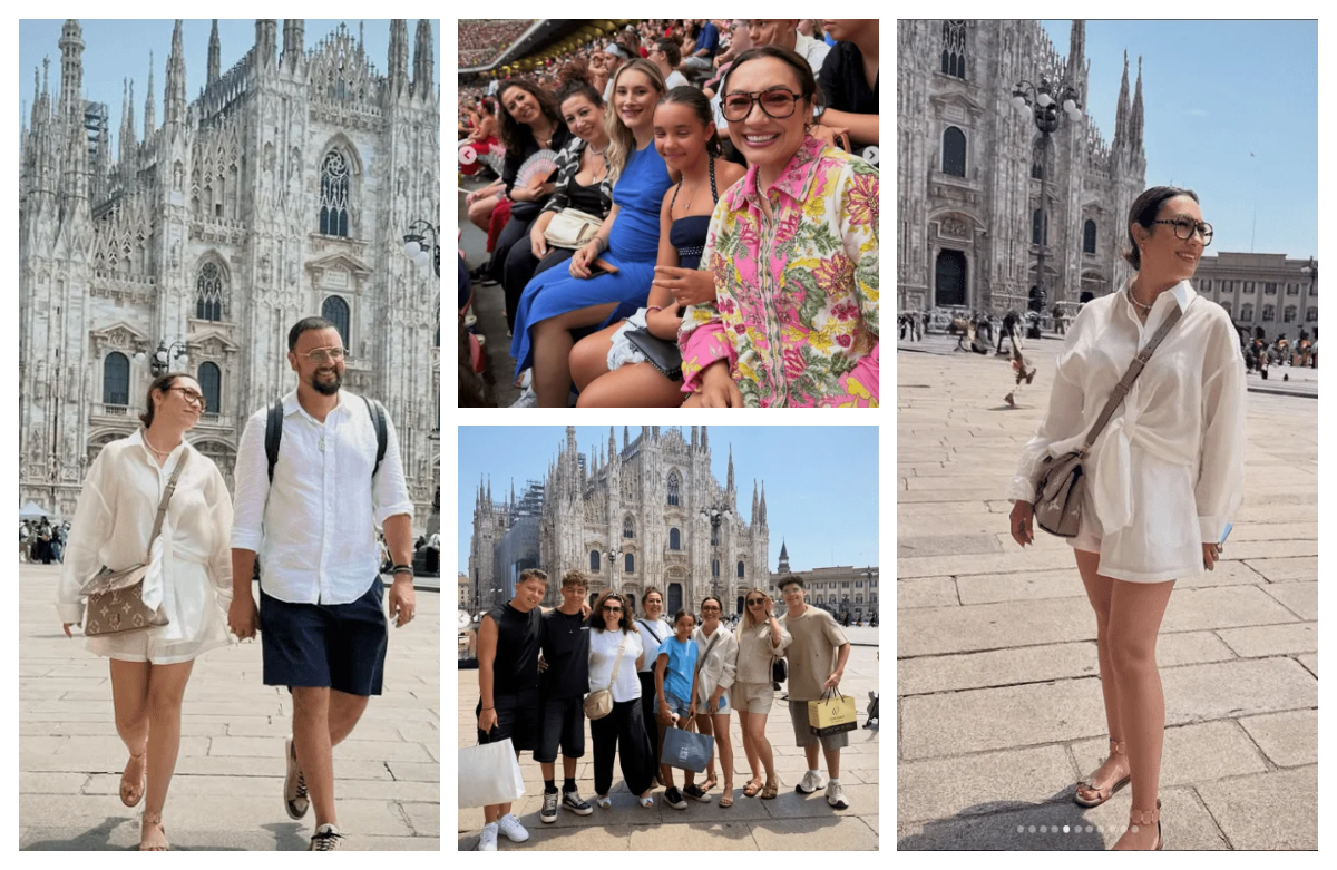 Familia Măruţă, escapadă „pe bogăţie” la Milano. Andra s-a dus la concertul Bruno Mars cu o geantă Vuitton de 3.600 de euro