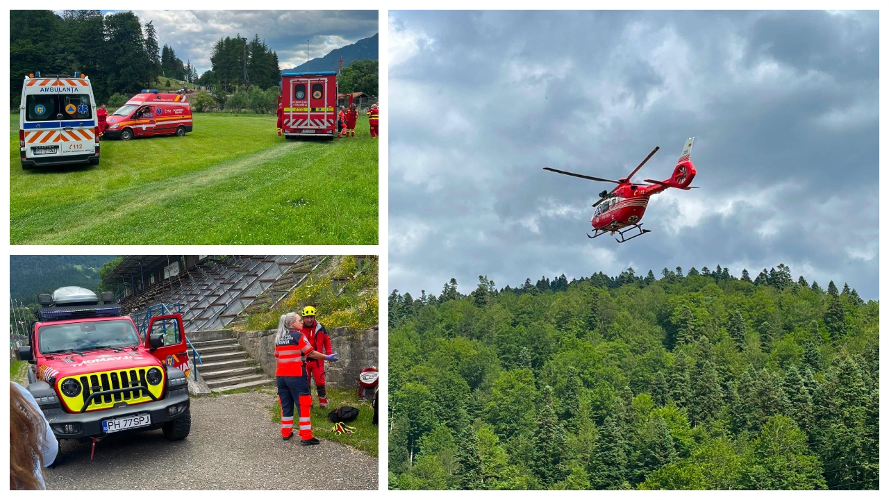 Incident grav în Bușteni. Patru alpinişti s-au prăbuşit aproximativ 10 metri, în zona Valea Albişoarei