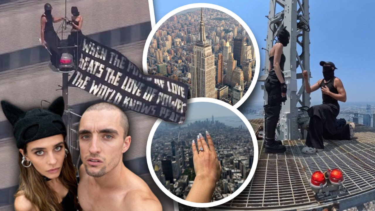 Cerere în căsătorie la mare înălțime. Doi tineri au escaladat Empire State Biulding și au transmis un mesaj emoționant, iar în final au fost arestați