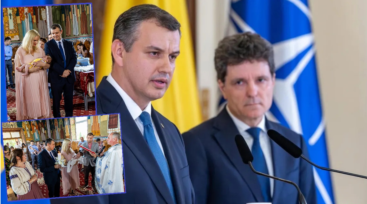 Consilierul lui Nicușor Dan, într-o ipostază rară. Eugen Tomac și soția acestuia, nași de botez la Botoșani. Ținuta nașei a făcut furori FOTO