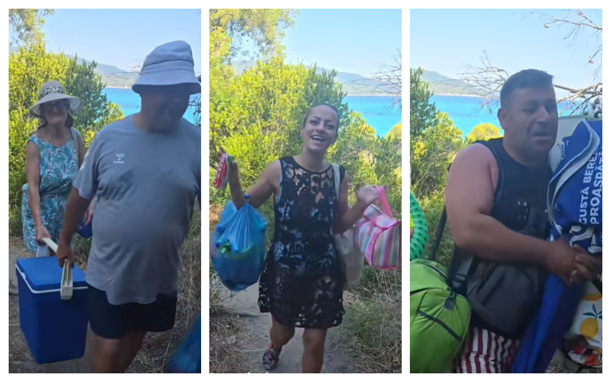 Clipul viral din Grecia: Românii merg cu „paporniţa” plină la plajă