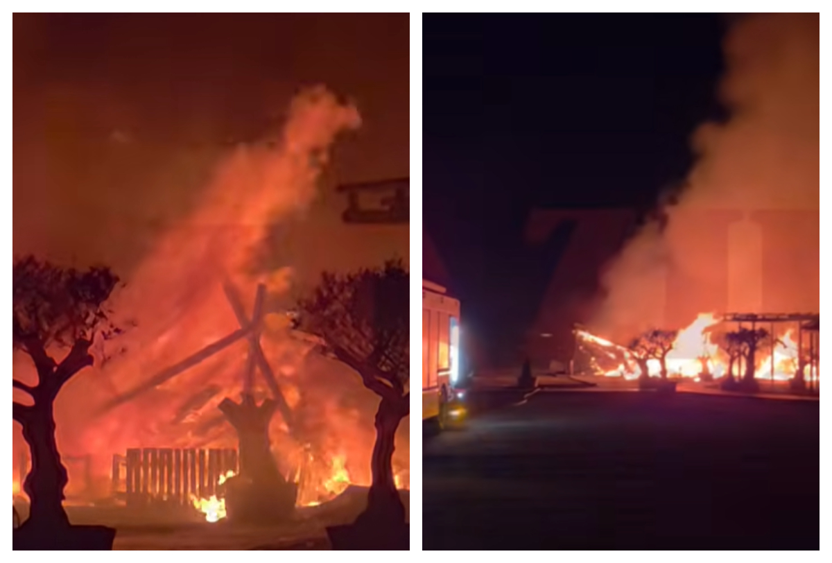 Incendiu puternic în Mamaia. Două beach baruri au fost făcute scrum