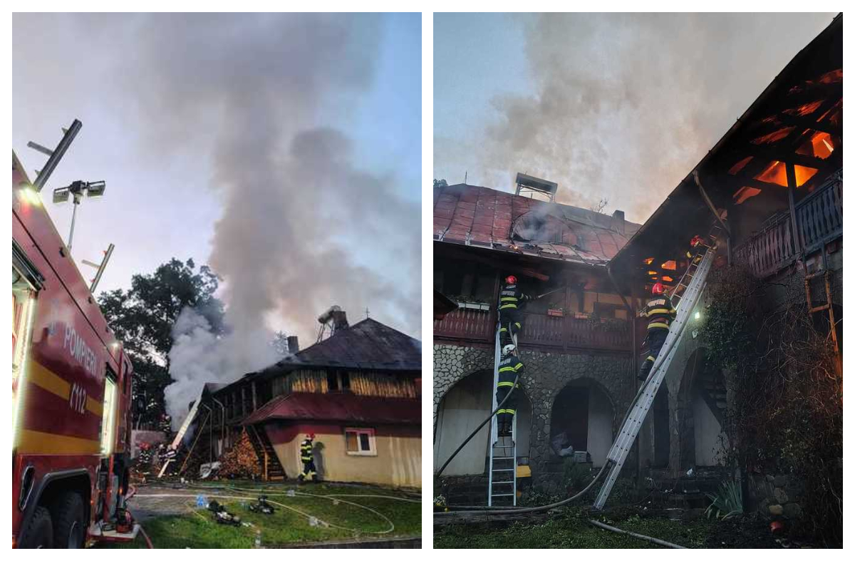 Incendiu la o mănăstire din Neamț. Pompierii au intervenit de urgență