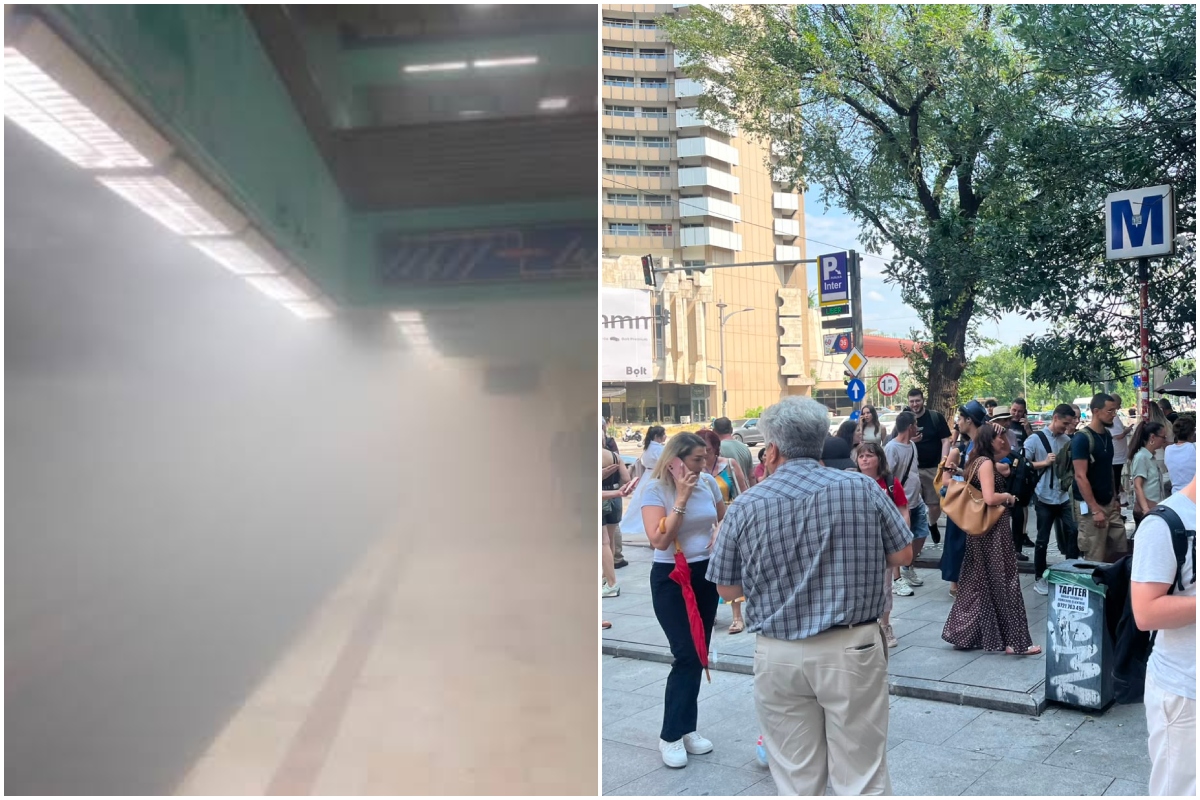 Incendiu la metrou! O garnitură plină de călători a luat foc în stația Universitate