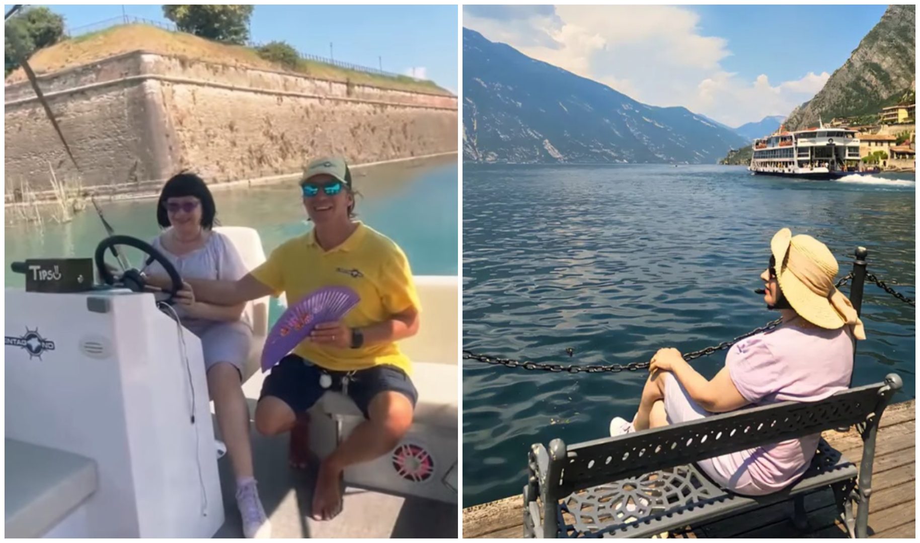 Neti Sandu, filmată la cârma unei ambarcațiuni în Italia! Imagini de colecție pe Lacul Garda