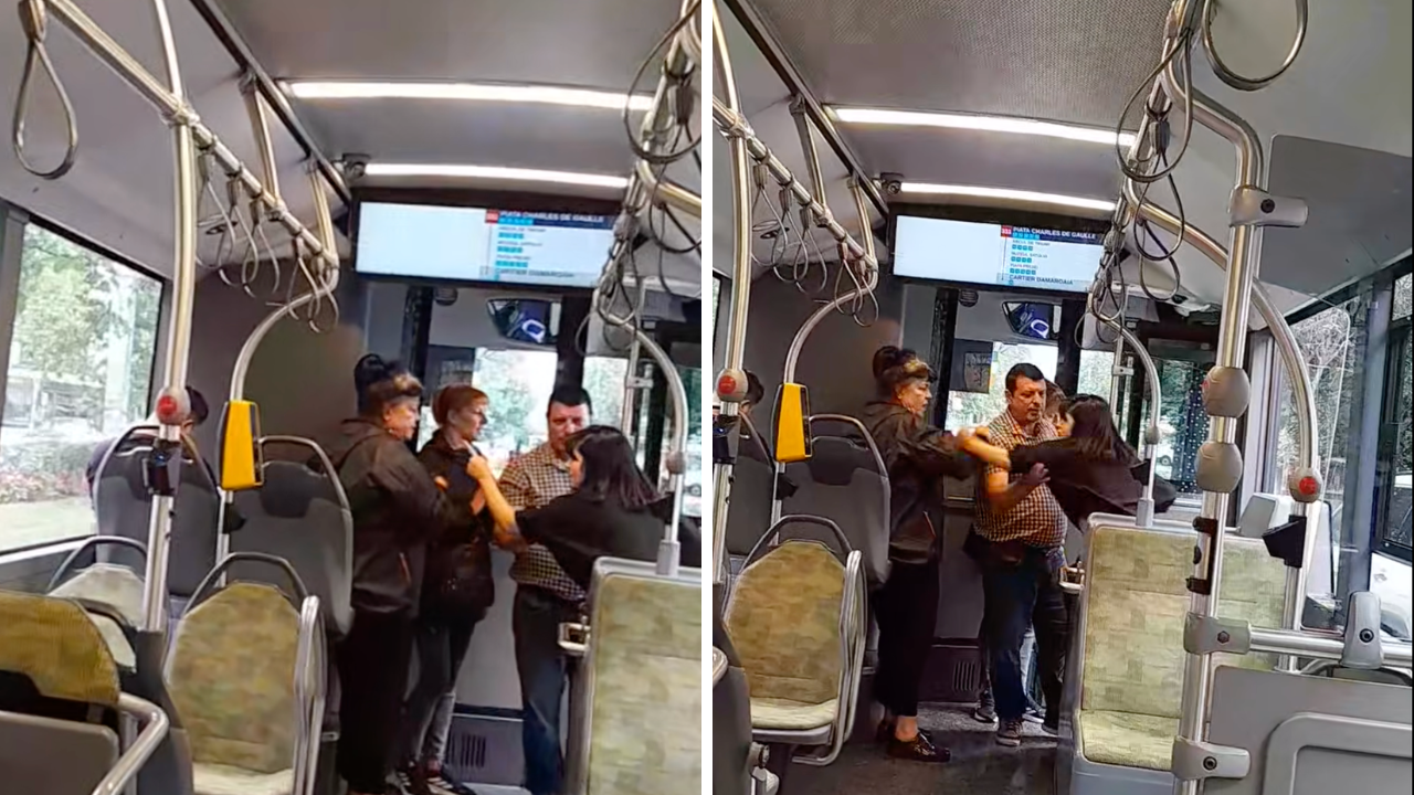 VIDEDO A cerut biletul unei pasagere și a fost luată la bătaie. Incident șocant într-un autobuz STB din București