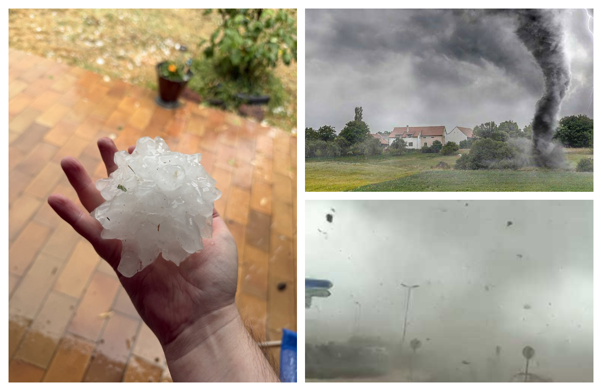 Tornadă devastatoare. Vijelia a doborât camioane pe autostradă VIDEO