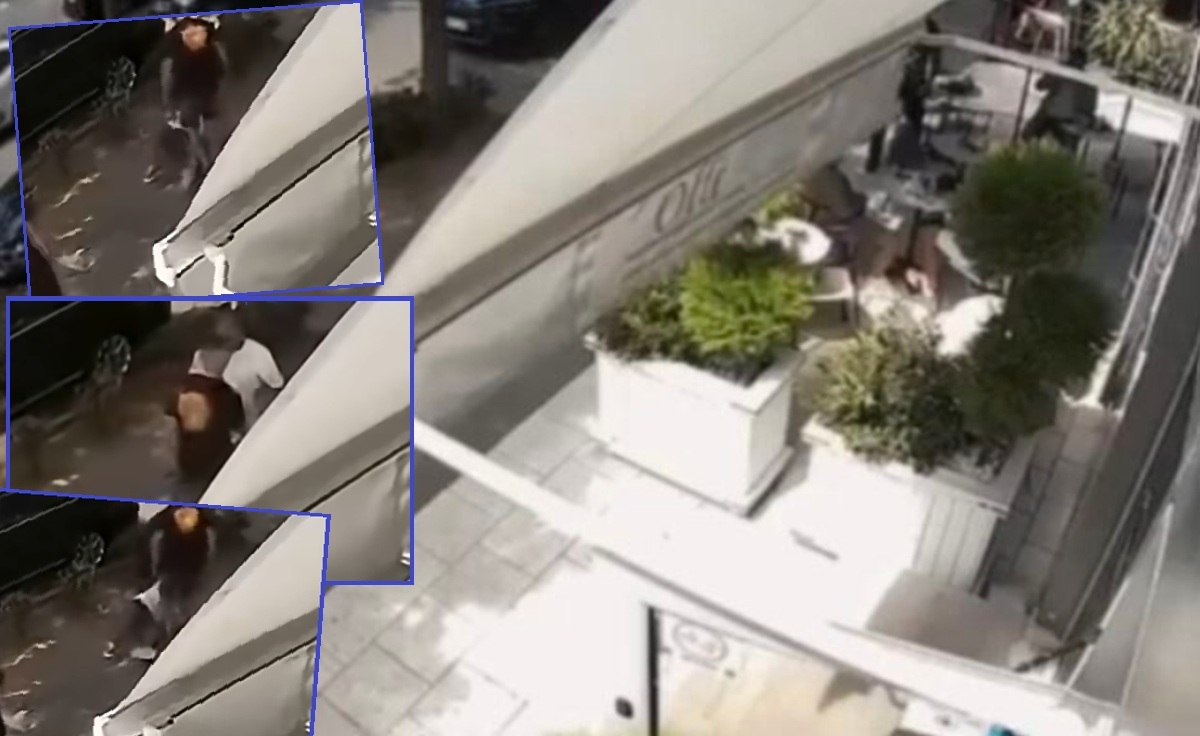 Scandal ziua în amiaza mare. Doi interlopi din Craiova s-au luat la bătaie în fața unui bar, camerele de supraveghere au surprins momentul în care unul dintre bărbați își lovește adversarul cu pumnul și îl pune la pământ