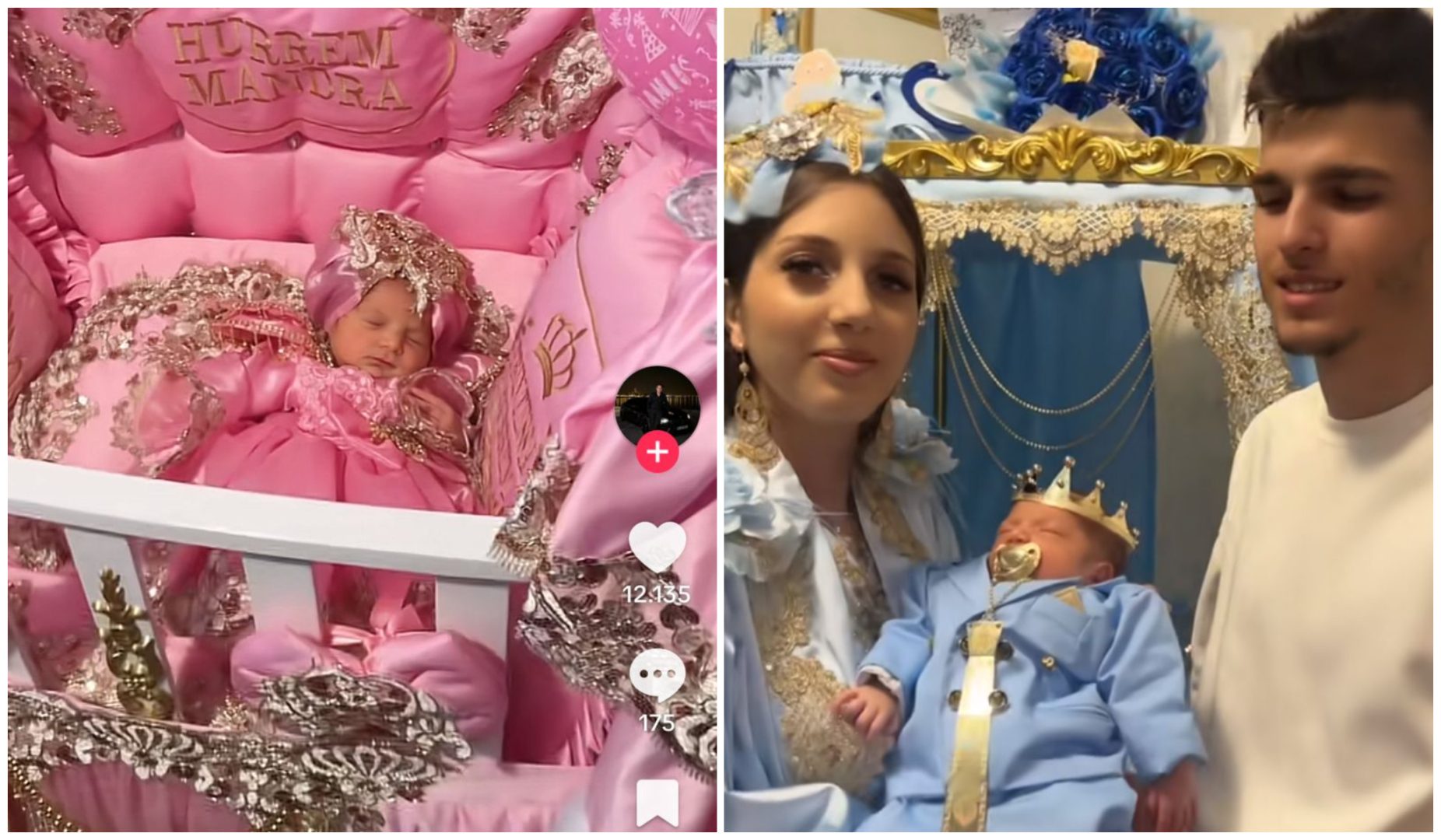 Aroganță maximă pe TikTok! Bebeluşii Ianis şi Hurem, filmaţi în costume regale poleite cu aur. Imaginile au devenit virale pe Internet