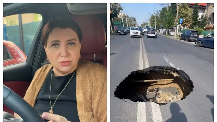 Carmen Șerban, momente şocante pe o stradă din București. A intrat cu mașina într-o groapă: „Nu știu cum am ieșit” VIDEO