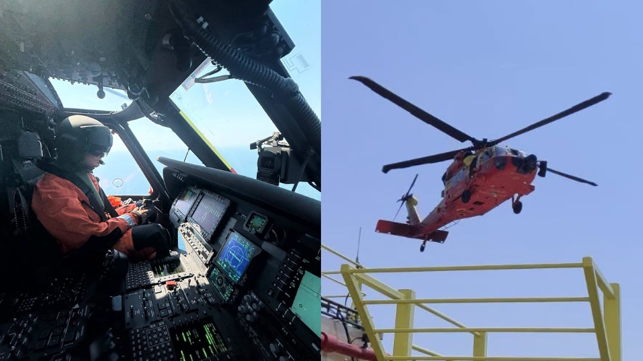 Un elicopter Black Hawk al MAI a evacuat un rănit de pe o macara care se îndrepta spre Neptun Deep VIDEO