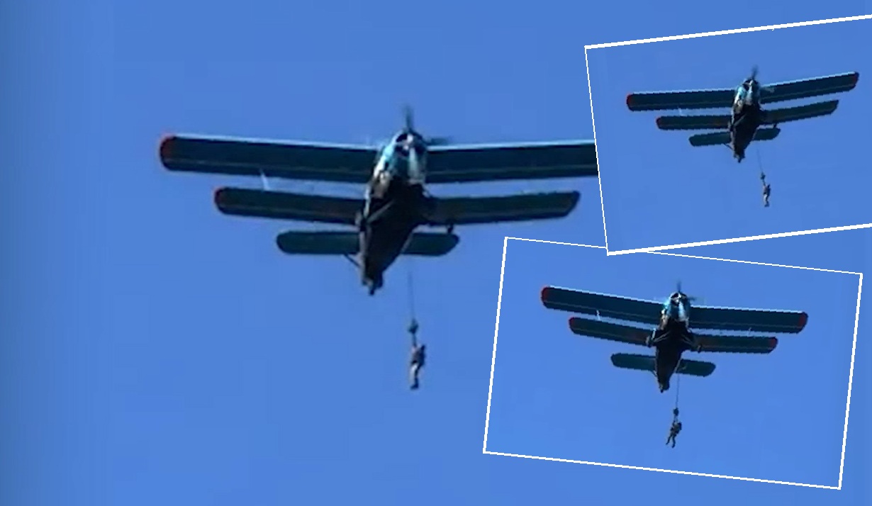 Incident șocant la MApN. Un militar a rămas agățat de avion în timpul parașutării, anchetă demarată de Ministerul Apărării VIDEO