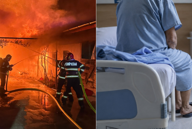 Incendiu la Spitalul de Psihiatrie Ştei. A fost activat Planul Roşu de Intervenţie