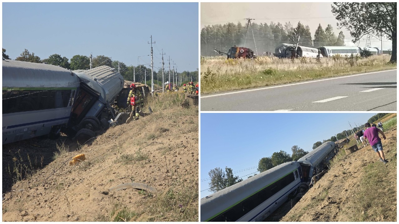 Accident feroviar în Polonia. Cel puțin 20 de persoane ar fi fost rănite după ce un tren a fost lovit de un camion și a deraiat
