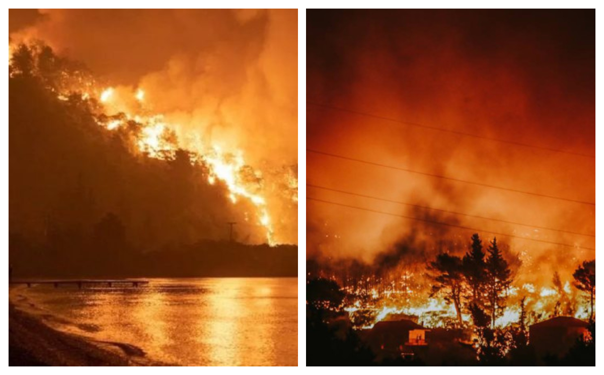 Incendiu puternic pe o insulă, în Croația. Pompierii se luptă de zile întregi cu flăcările, sute de persoane au fost evacuate