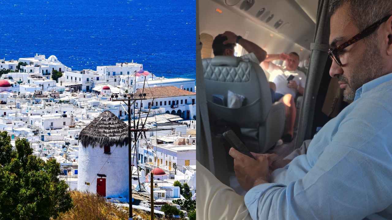 Florin Manole, ministrul care a aruncat în aer pensiile românilor, pozat într-un avion privat cu destinația Mykonos, insula milionarilor. A stat alături de un judecător CCR și de oameni de afaceri condamnați penal, după ce a anulat indexarea pensionarilor sărmani FOTO