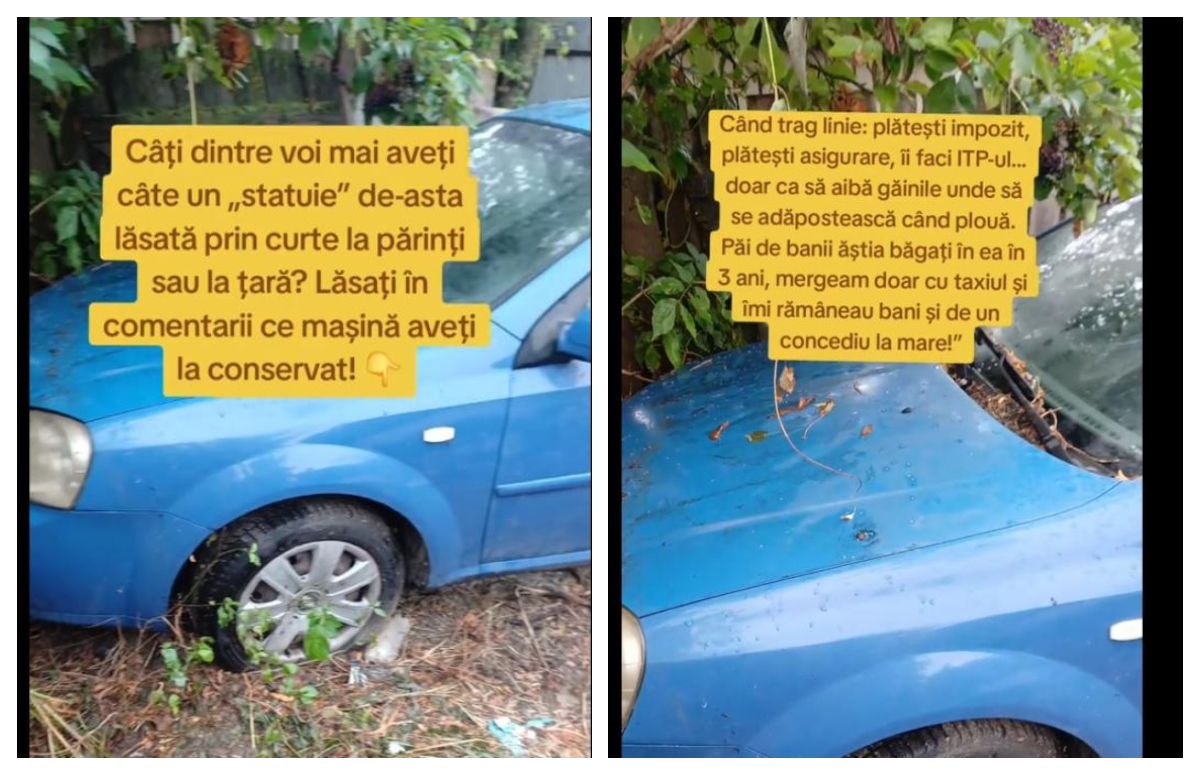 Cum și-a găsit mașina parcată în curtea casei din România un român care a fost plecat în Italia trei ani. Bărbatul a înlemnit când a văzut cum arată acum: ”Priviți aici monumentul diasporei”