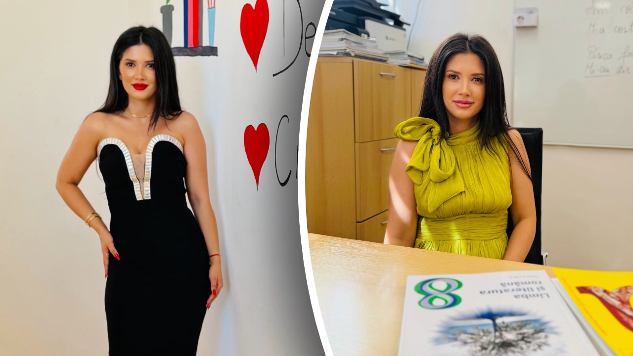 O profesoară de română a făcut parada modei în prima zi de școală. Cum și-a etalat silueta în sala de clasă