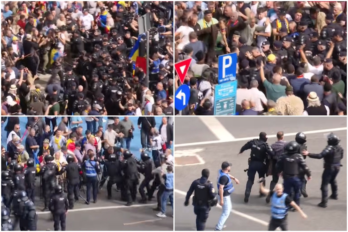 VIDEO – Violențe la protestul fermierilor din Piața Victoriei. Jandarmii au folosit gaze lacrimogene