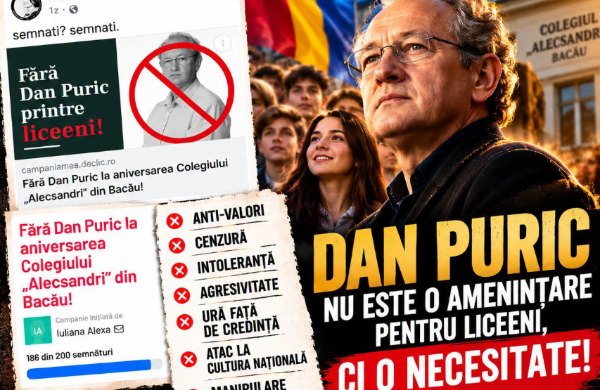 Dan Puric, scos cu scandal din programul aniversar al unui liceu din România Actorul, atac la petiţia tinerei „degeneraţii”